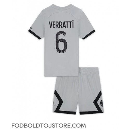 Paris Saint-Germain Marco Verratti #6 Udebanesæt Børn 2022-23 Kortærmet (+ Korte bukser)